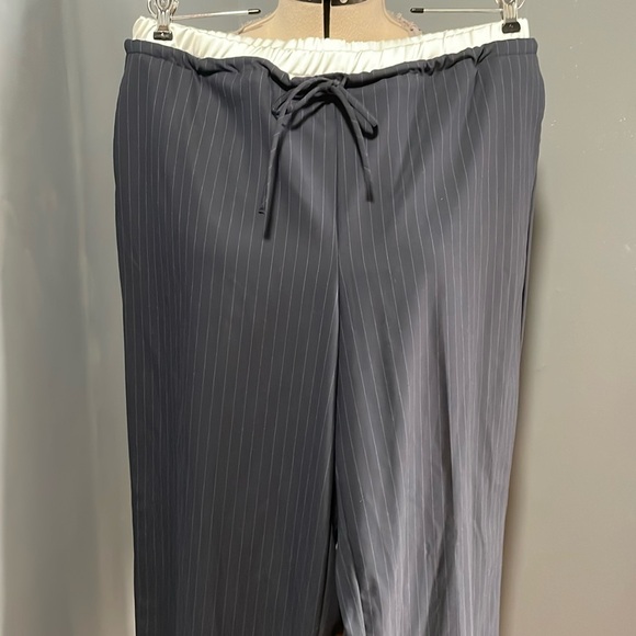 Zara Wide Leg Pants Color-Blue&White Size-XL NWT - Picture 3 of 7
